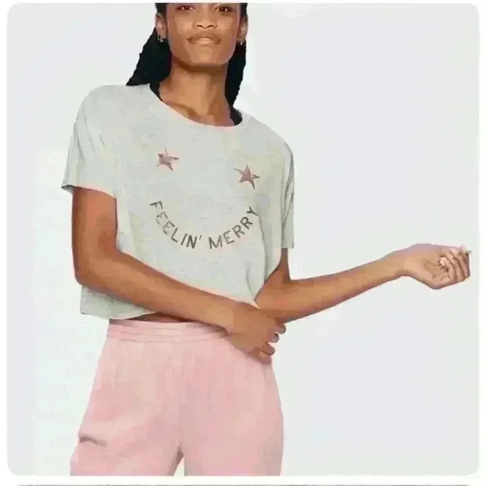 Victoria’s Secret PINK Christmas Feelin’ Merry Crop Top